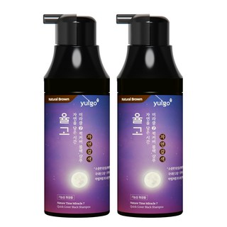 율고 자연을 담은 시간 순한 새치 염색샴푸 자연갈색, 200ml, 2개