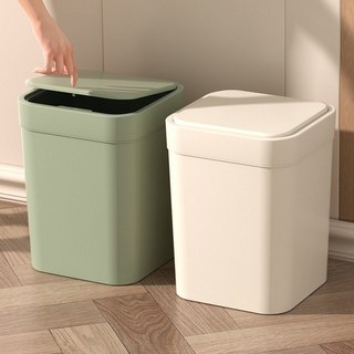 按壓式有蓋垃圾桶 廁所垃圾桶 分類垃圾桶 廚房垃圾桶 質感垃圾桶 浴室垃圾桶 創意垃圾桶 客廳垃圾桶, 奶油黃（1個裝）,加大壓圈款