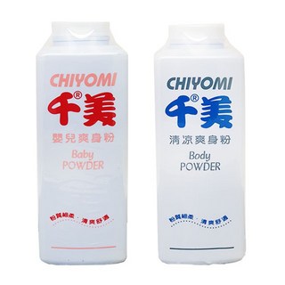【滿100元出貨】千美嬰兒爽身粉 350g/千美清涼爽身粉 350g, 1個, 千美清涼 (藍) 爽身粉 350g