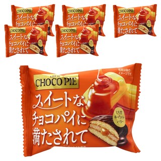 LOTTE 日本樂天 巧克力派 柔軟香甜焦糖奶油口味, 6個, 37g