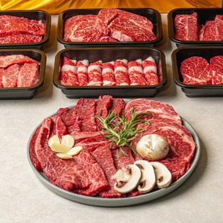 한우선물세트 1++ 소고기 구이용 650g 진예2호 (꽃등심+부채살+채끝+갈비살), 1세트