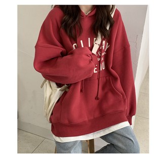 美式潮流慵懶風情侶裝帽T字母印花連帽大學T，寬鬆舒適，多色可選