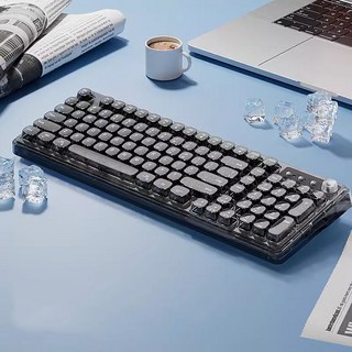 투명 무선 블루투스 기계식 키보드 RGB 저소음 게이밍 키보드 98키, Z99, 투명검정