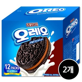 오레오 초콜릿 샌드위치 쿠키 초콜릿 크림, 600g, 2개