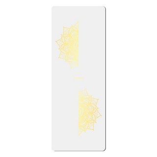 橡膠瑜伽墊防滑燙金5mm土豪墊PU瑜珈健身運動館初學者, 燙金曼陀羅-【白色】, 1個