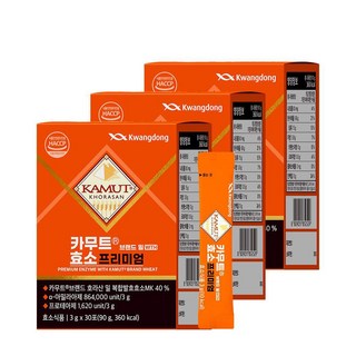 광동생활건강 카무트 효소 정품 카무트R 브랜드 밀 WITH 효소 프리미엄 고소한 곡물맛 [소비기한 26. 5. 12], 3개, 30회분