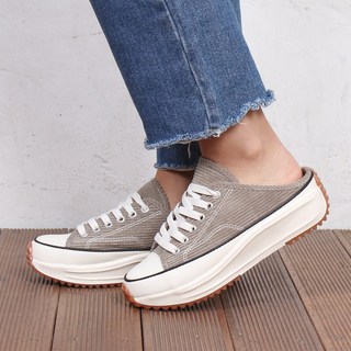 ECBJEG-17 IU 뮬 스니커즈 코듀로이 골덴 블로퍼 슬리퍼 여성 단화 국내제작