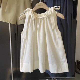 甜美風無袖女單尾設計感背心小衫女高檔洋氣小眾別緻百搭減齡上衣