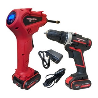 多功能12V電鑽打氣機組合：充電式電動輪胎打氣機套裝，台灣快速出貨, 1個