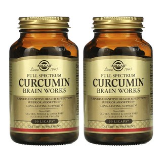 솔가 풀 스펙트럼 강황 커큐민 90캡슐 Turmeric Curcumin, 2개, 90정