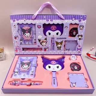 산리오 문구세트 다이어리 꾸미기 거울 빗 신학기 노트 문구, 1세트, 쿠루미