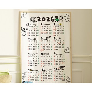[A2 대형] 2026 한장 달력 포스터 벽걸이 캘린더 큰글 메모 인테리어 벽달력 (6종 디자인), 1매, 2026 화이트