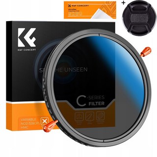 K&F Concept 82mm NANO-C (블루코팅) 가변 ND2-ND32+CPL 2-in-1 필터 (융/캡포함) Fader ND2-32+CPL Filter + Cap/Cloth, 1개