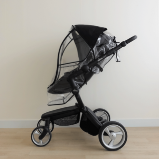 맘노코 3in1 유모차 유아차 디럭스 절충형 휴대용 방풍커버, 레인커버 (블랙 무지), 1개