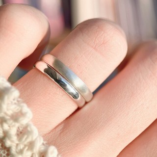 순은 실버 925 3mm 행운 쌍가락지 1돈 민자 무광 1+1 세트 가족 은 반지