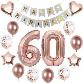파파 파티 환갑 칠순 팔순 60 70 80 풍선 가랜드 배너 세트, 로즈골드핑크  60, 1세트