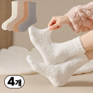 일상up 털빠짐 없이 편안한 무조임 기모 수면 임산부 양말 4종