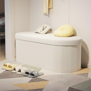 簡約換鞋凳，家用門口沙發凳，圓凳，梳妝台化妝凳，腳踏矮凳收納, 1個, 淺咖色收納凳,71/38/40cm