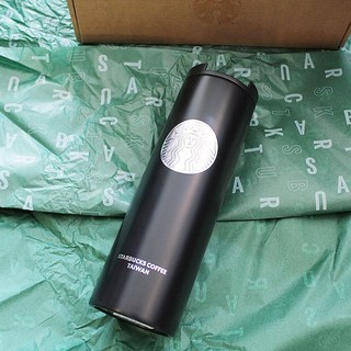 STARBUCKS 星巴克保溫瓶 時尚黑色不鏽鋼保溫杯 輕巧隨行杯設計, 黑色, 1個, 473ml