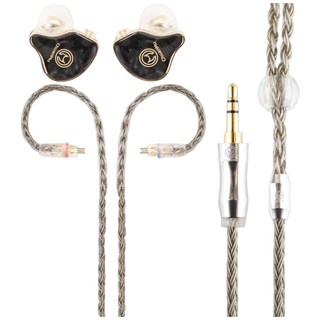 川木 珍珠PEARL 動圈入耳式耳機 M205 一鐵一圈 耳道式 2pin 0.78 監聽耳機, 黑和銀