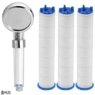 샤워필터기 여행용 필터샤워기 헤드 세면대수돗물정수 1단+리필3p, 06_주방 코브라헤드+리필필터3개입