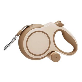 아미토 고급형 자동 리드 꼬임방지 강아지 리드줄 5M 배변봉투수납, 1개, 브라운