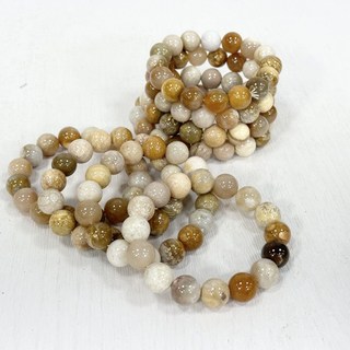 【御古齋】精選天然珊瑚玉菊花石手珠手鍊，玉化祥瑞富貴生命寶石，大器高雅，增強能量