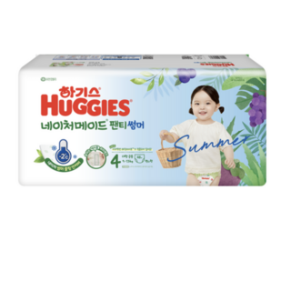 하기스 네이처메이드 썸머 팬티형 기저귀 남녀공용, 4단계, 96매