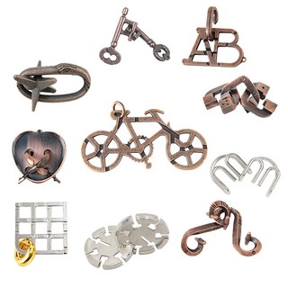 구름너머 캐스트퍼즐 10개 세트 메탈 지혜의고리 두뇌 개발, 1개