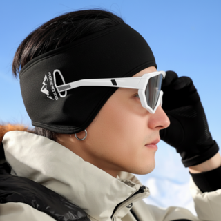 디트리 벨크로 타입 기모 귀마개, 블랙, 1개