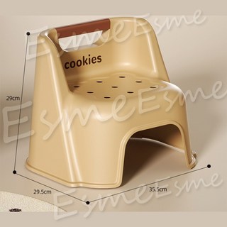 兒童椅 塑膠小椅子 寶寶椅 幼稚園椅凳 隔日配 粉色黃色綠色, 餅乾黃, 1個