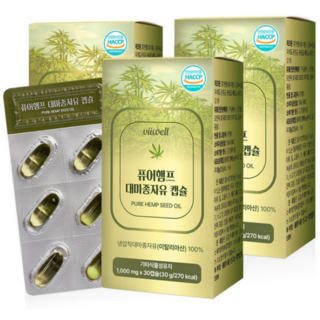 서우 퓨어햄프 대마종자유 1000mg, 8개, 30정