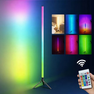 SASAKO 무선리모컨+뮤직반응 RGB 장스탠드 감성 네온 조명 게이밍조명 침실 거실 무드등 홈오피스 분위기 조성, 버튼&리모컨 멀티모드