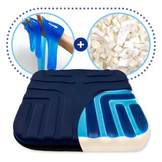 [Pose UP] 기능성 젤코팅메모리폼 노량진 방석 꼬리뼈 엉덩이 허리 자세교정 선물, 네이비