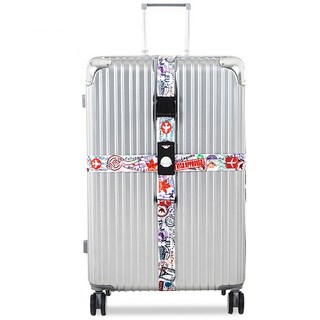 十字行李束帶 印花圖案 行李箱綁帶 行李箱固定帶