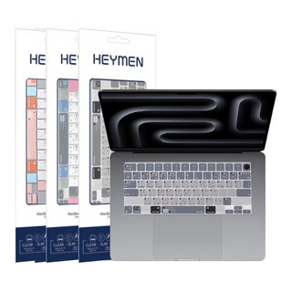헤이맨 맥북 프로 14인치 M3 M3Pro M3Max A2918 단축키 키스킨 키보드 커버, 핑크, 1개