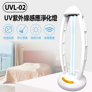 全新 UVL-02 UV紫外線感應淨化燈 60W 紫外線 臭氧殺菌 感應雷達 適用多場所, 1個, 白UVL-02 LITE有感應/無遙控器