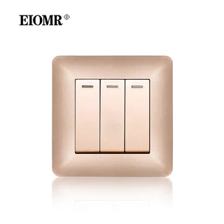 EIOMR 16A EU 벽 조명 스위치 콘센트 F2 시리즈 빨간색 알루미늄 패널 Usb 플러그 TV 컴퓨터 Rj45 소켓, 3Gang 1Way Switch