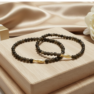 [루아벨] S925 스털링 실버 물고기 흑요석 오닉스 팔찌 원석 천연석 오행팔찌 핸드메이드 수제 흑요석 승진 합격 액막이 자녀운 자식운 재물운