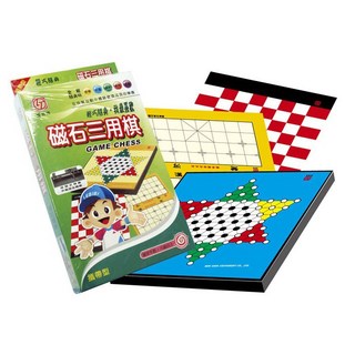 雷鳥 LT-31504 攜帶型磁石三用棋，象棋、跳棋、西洋棋一次滿足，輕巧便攜，隨時享受對弈樂趣, 1個
