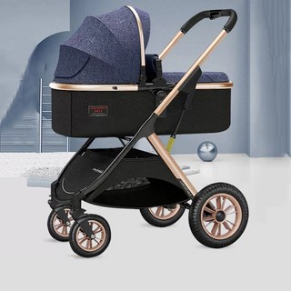 초경량유모차 휴대용 2인용 BETSOCCI 아기 유모차 앉고 누울 수 있고 가볍고 접을 있음 2in 1 충격 흡수 높은 풍경 신생아, [05] C1 - 05