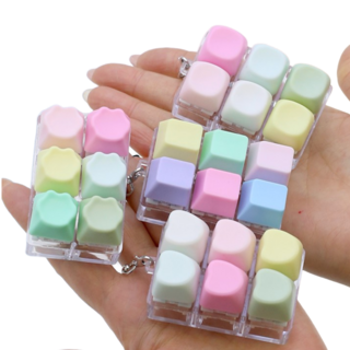 키캡키링 6구 스트레스 열쇠고리1 + 1 2개 세트