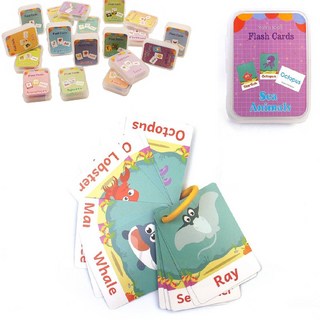 종류별 야채 그림 7세 영어 발음연습 단어카드 어린이선물 유치원교구 어린이집교구 교육완구 놀이학습, 바다동물, 1개