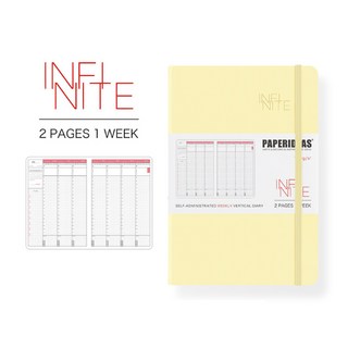 RAYRAYGO PAPERIDEAS【自填式18個月方格周計劃本】240頁 24H豎版時間軸 日計畫 周計畫 筆記本, 半見【自填式18個月方格周計劃本】, 1個