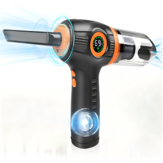 무선 청소기 미니 에어건 2 in 1 다용도 소형 핸디청소기 가정용 차량용 송풍기, M7057, 블랙+오렌지