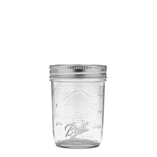 Ball 8oz 窄口 Half Pint 梅森罐 - 玻璃材質 果醬/蜂蜜適用 安全無毒食品收納, 240ml, 1個