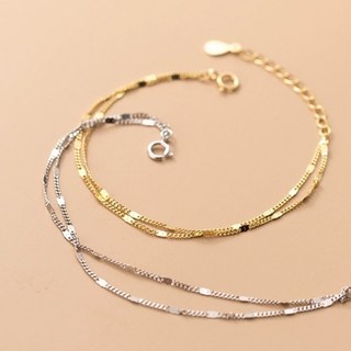 《真愛鍊Cherish》S925純銀手鍊 雙層鍊型 文藝甜美 銀飾 贈禮盒提袋