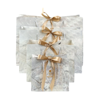禮物紙袋 日常收納 婚禮小物包裝袋, 大理石色, 2個