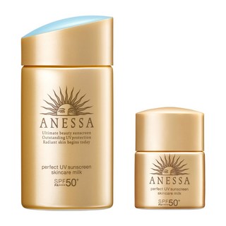 ANESSA UV a 60mL+10mL (아네사) 퍼펙트 스킨 케어 밀크 트라이얼 세트 자외선, 1개