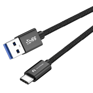 노바베이스 USB3.2 Gen2 10Gbps A to C 타입 고속충전 데이터 케이블, 블랙, 1개, 200cm